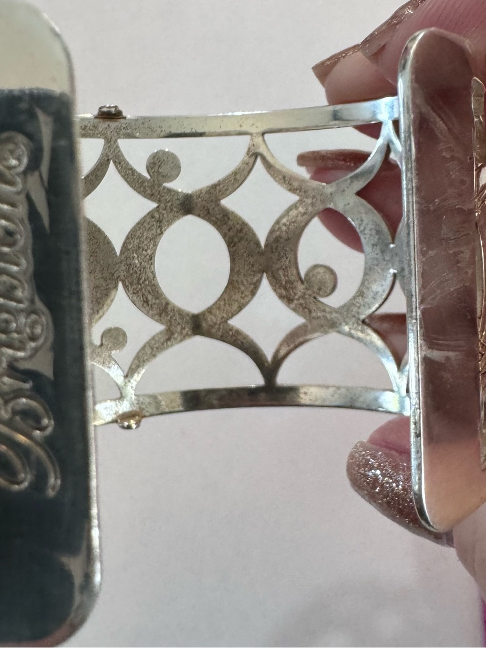 BRIGHTON Silver Decorative Cutout Cuff Bracelet - Women Accessories - Picture 7 of 8